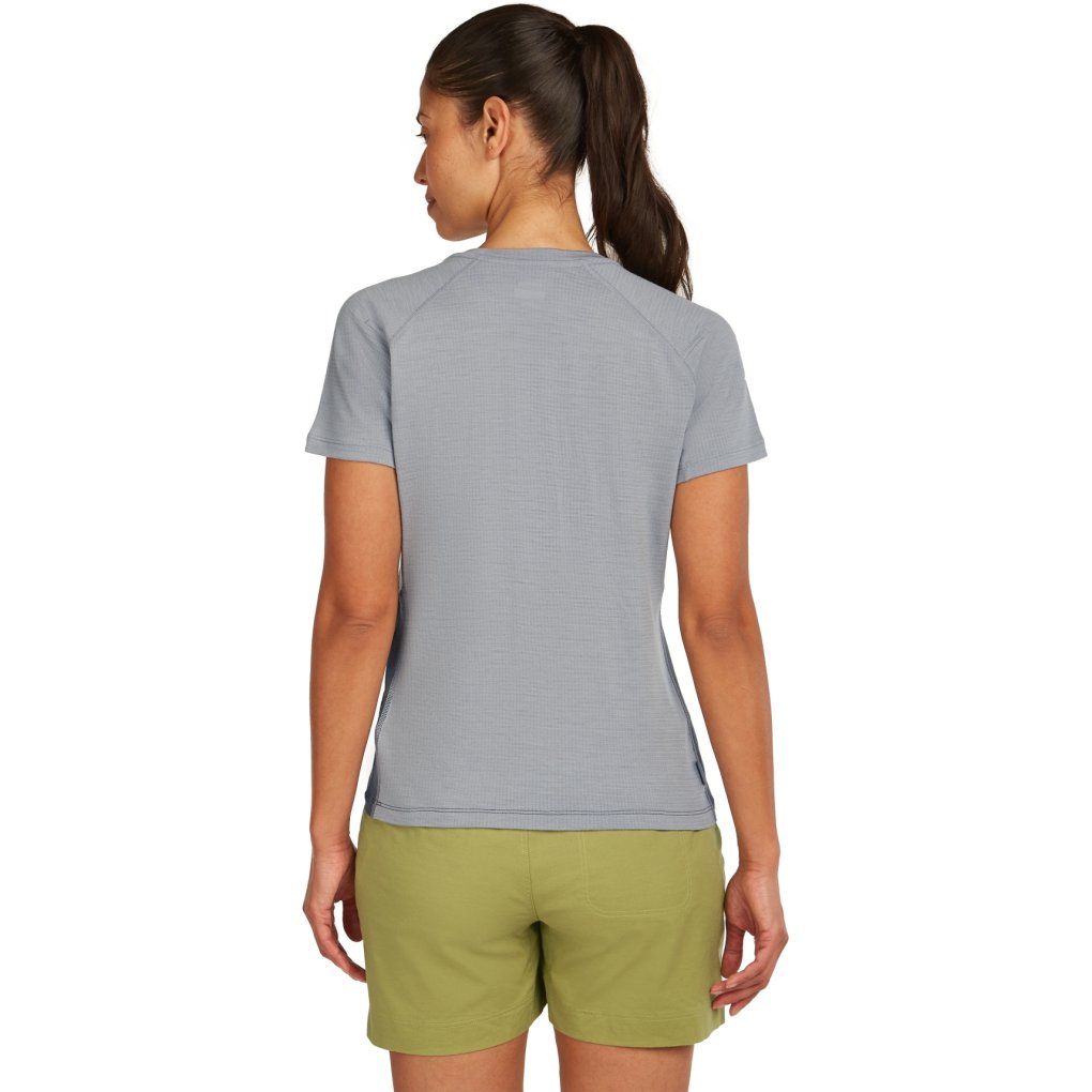 Icebreaker Merino 200 Waffle Elevation Short Sleeve Tee Women - Alloy/Obsidian