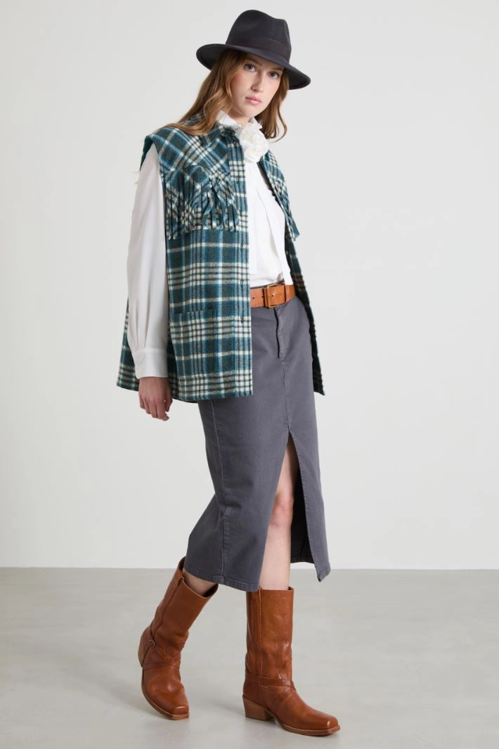 Slit-detail skirt - GREY