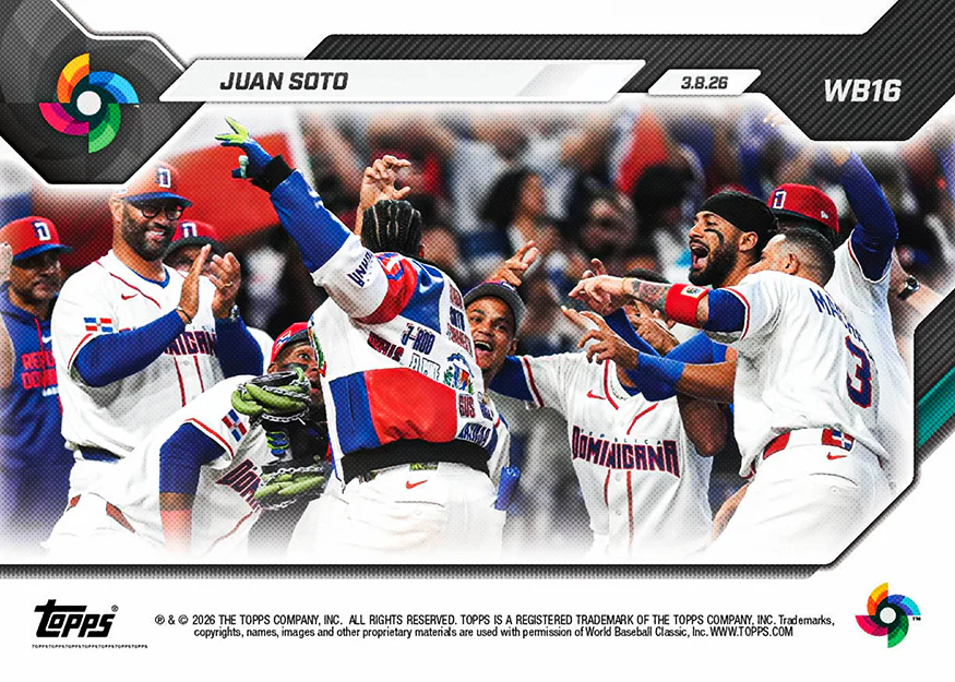 Juan Soto - 2026 World Baseball Classic Topps NOW® - Card 16 - PR: 1973
