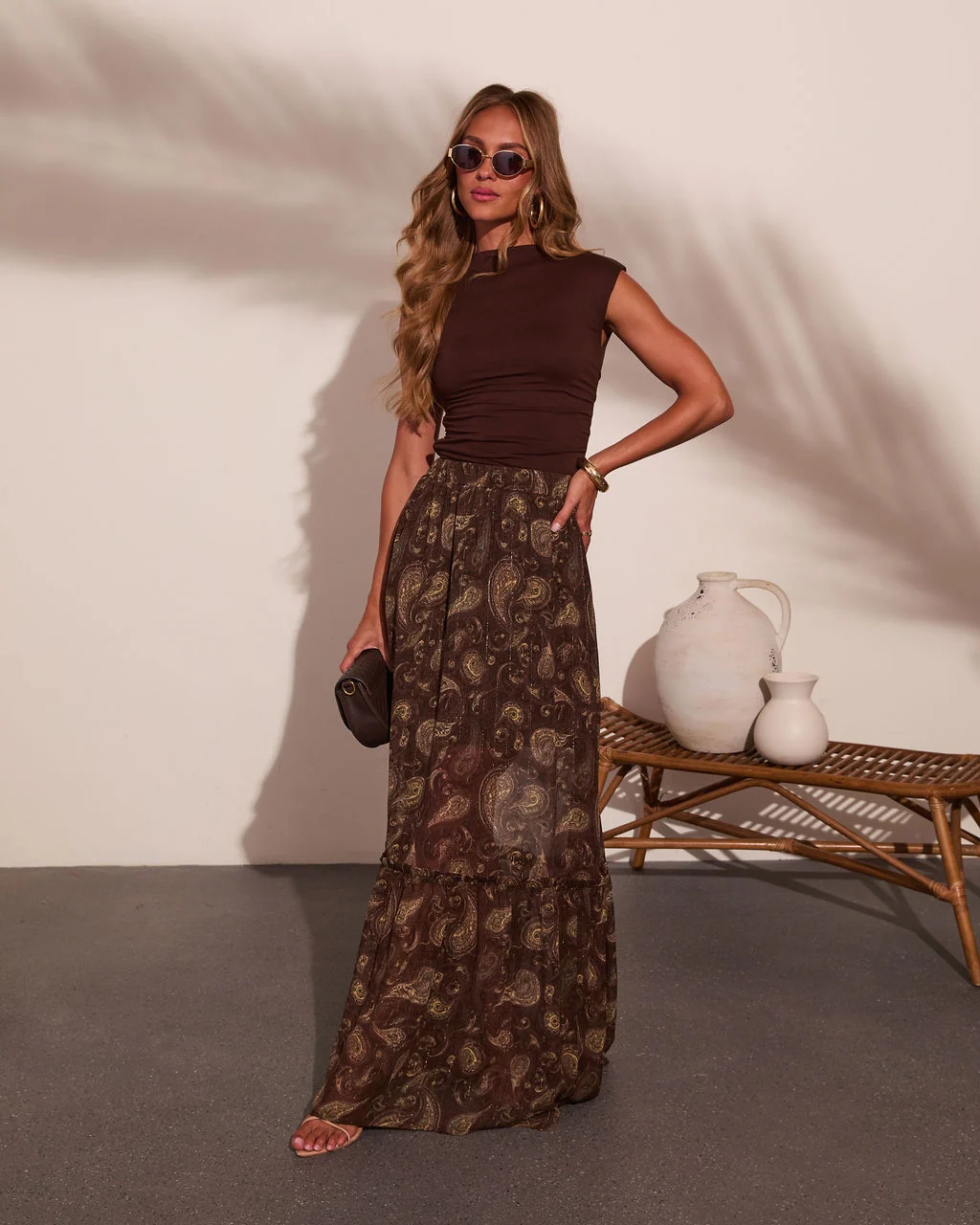 Sun Gold Paisley Maxi Skirt