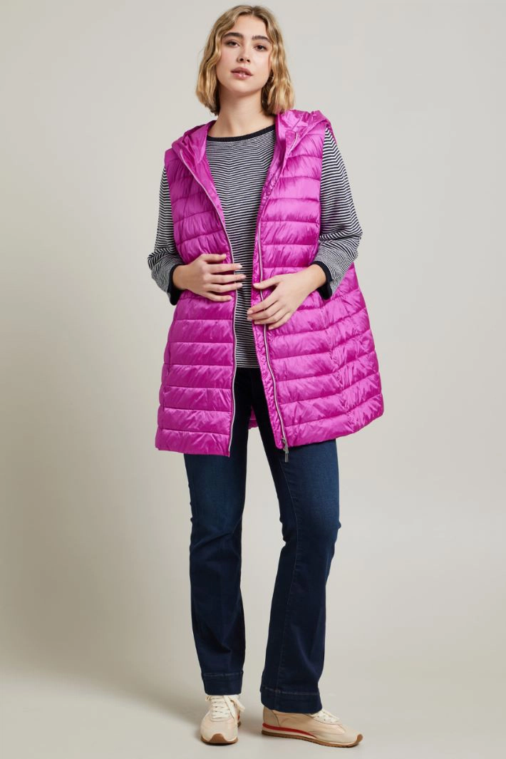 Water-repellent nylon gilet - PINK