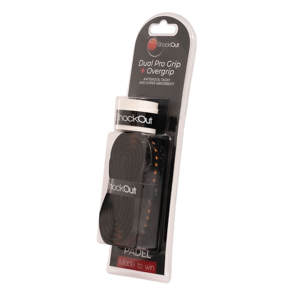 SHOCKOUT DUAL PRO GRIP Y OVERGRIP NEGRO NARANJA