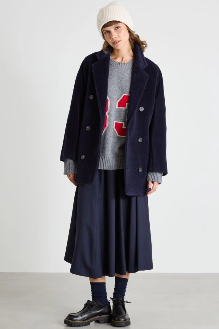 Double-breasted pea coat - BLUE