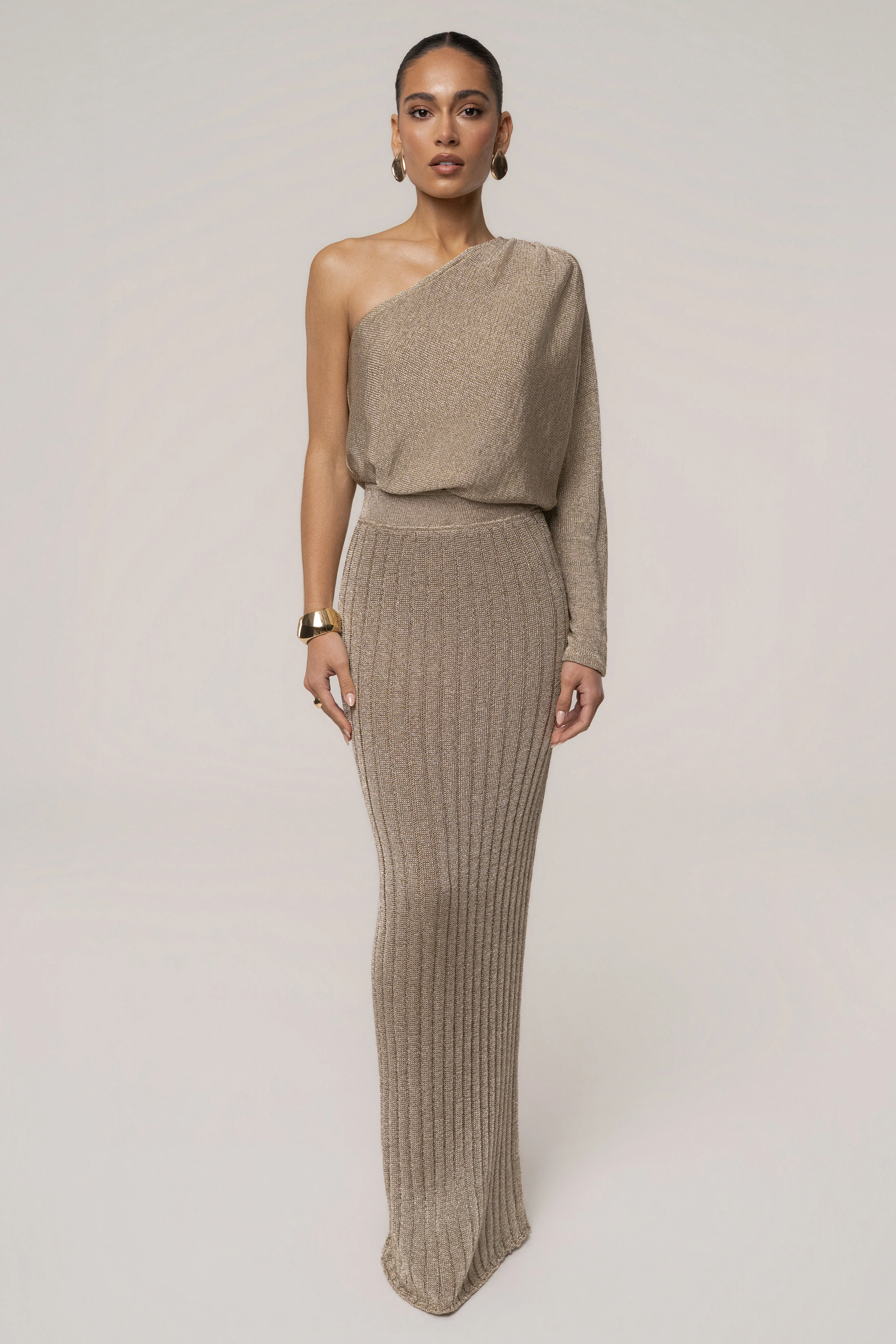 Gold Resort Metallic Maxi Skirt