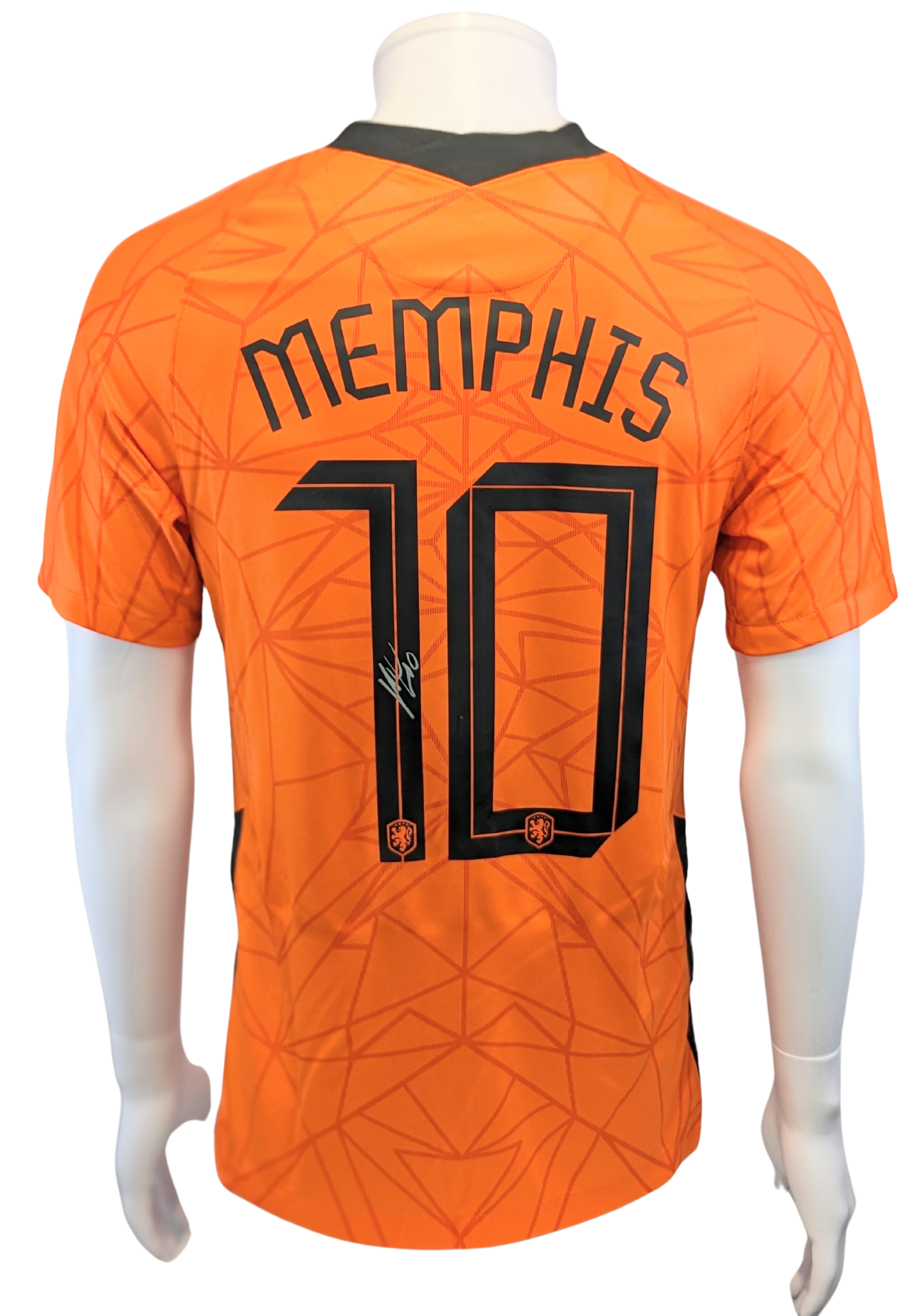 Memphis Depay #10 Autographed Nike Netherlands 2020/21 Home Jersey