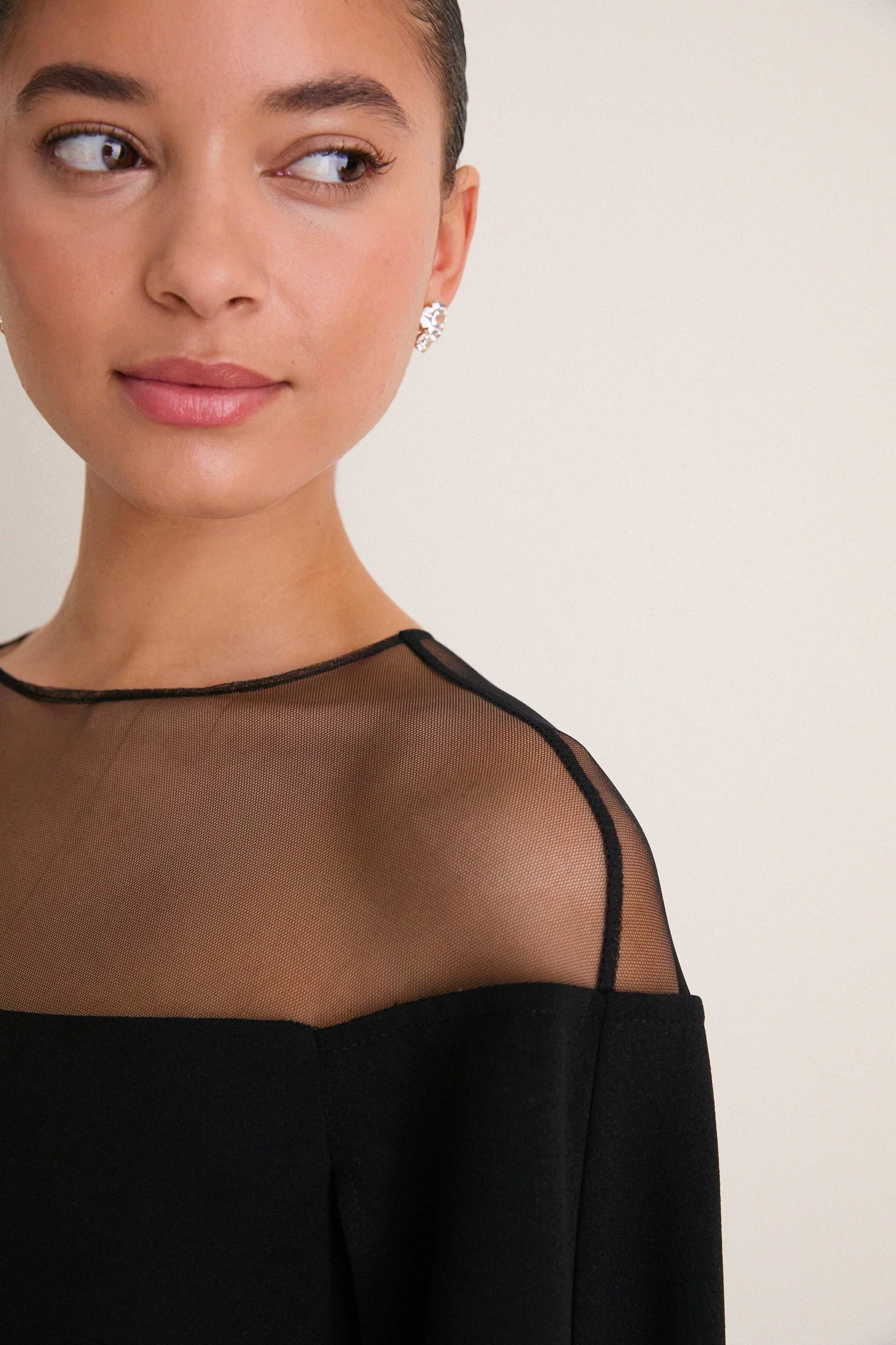 Black Estelle Cape Maxi Dress