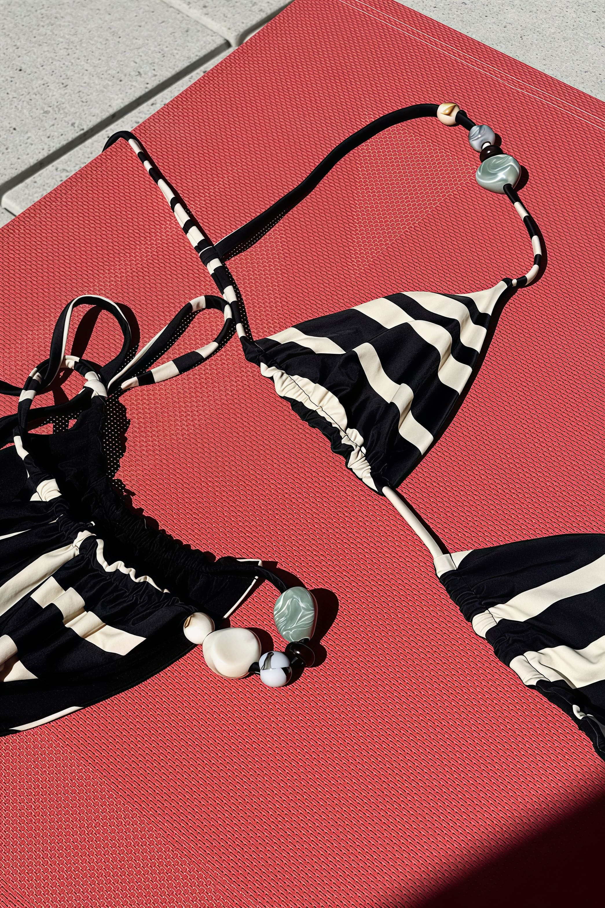 Sexy Solid Lace Up Triangle Two Piece Bikini Sets