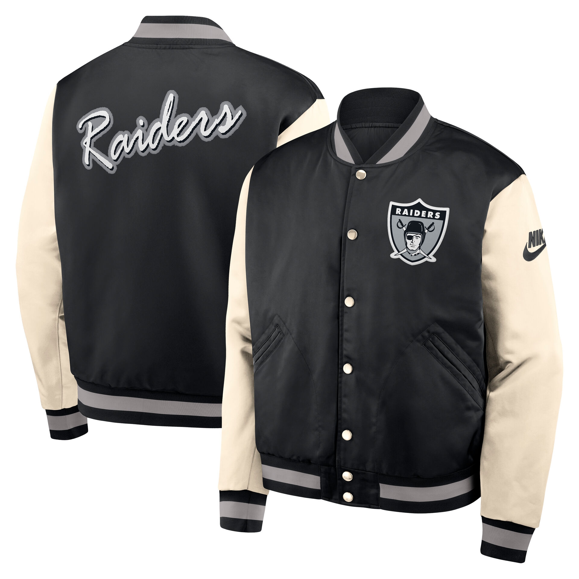Las Vegas Raiders Rewind Legacy Bomber Jacket Black/Cream
