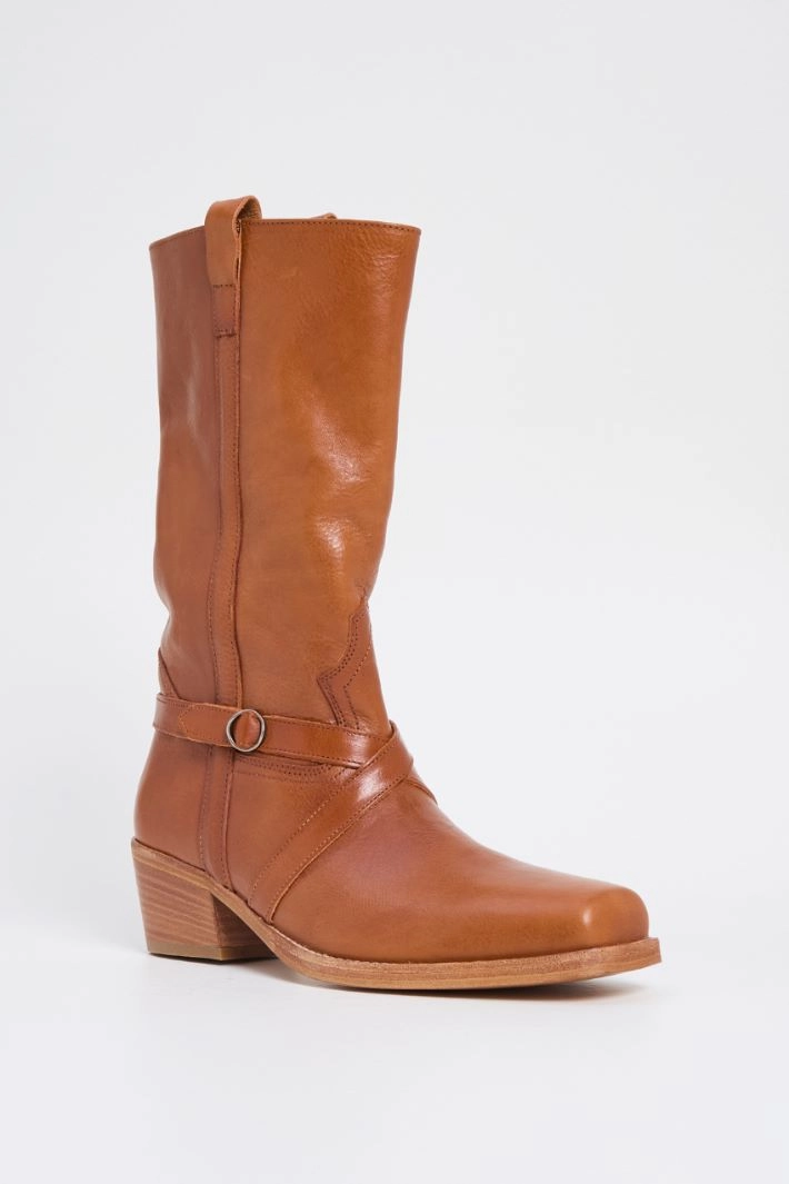 Cowboy Leather Boots - LEATHER