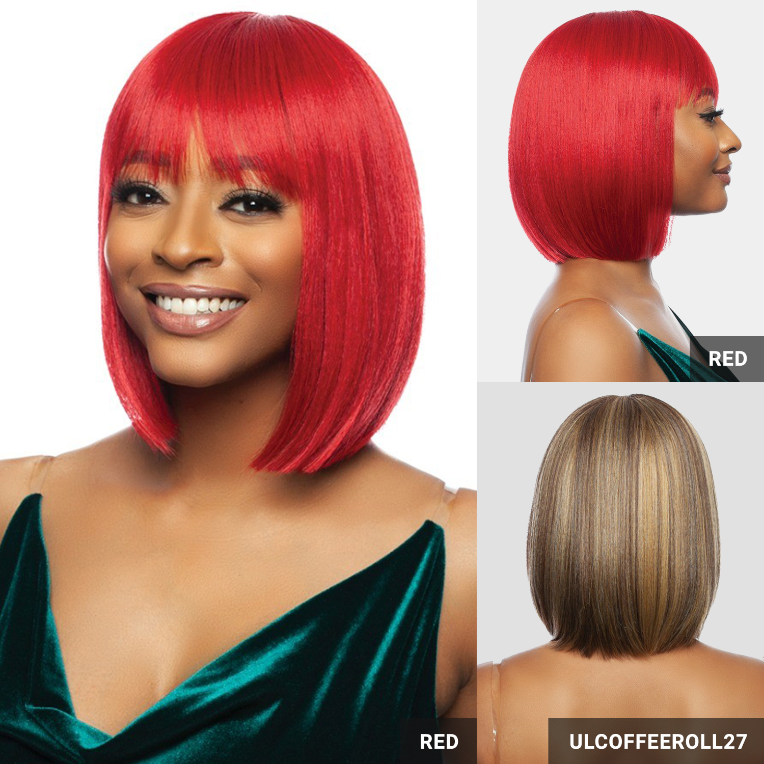 Mane Concept Human Hair Blend Wig Brown Sugar BS1301 Rihanna Bob 01