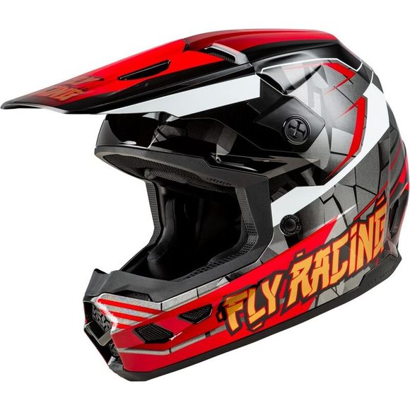 Casque cross Fly KINETIC - SCORCHED - ENFANT - Noir / RougeRef : FL1699