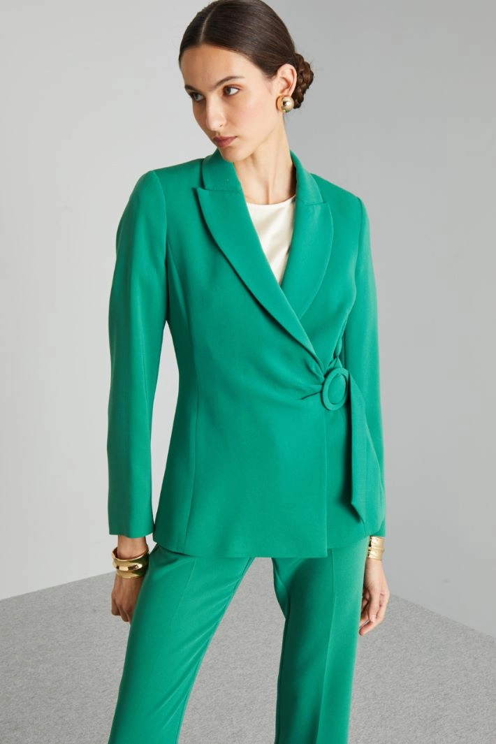 Blazer with circle buckle - EMERALD GREEN