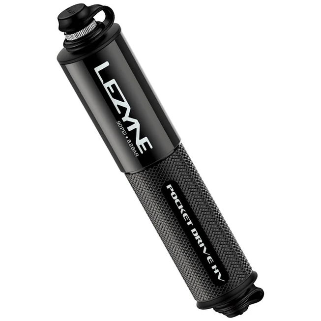 Lezyne CNC Pocket Drive HV - Mini Pump incl. Lever Kit & CO2 Cartridge - glossy black
