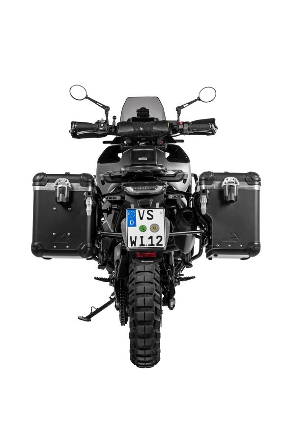 Touratech ZEGA Evo X suitcase With 45/45 offset - Black support included - Black anodizedRef: Trt01859A / 01-414-6877-0