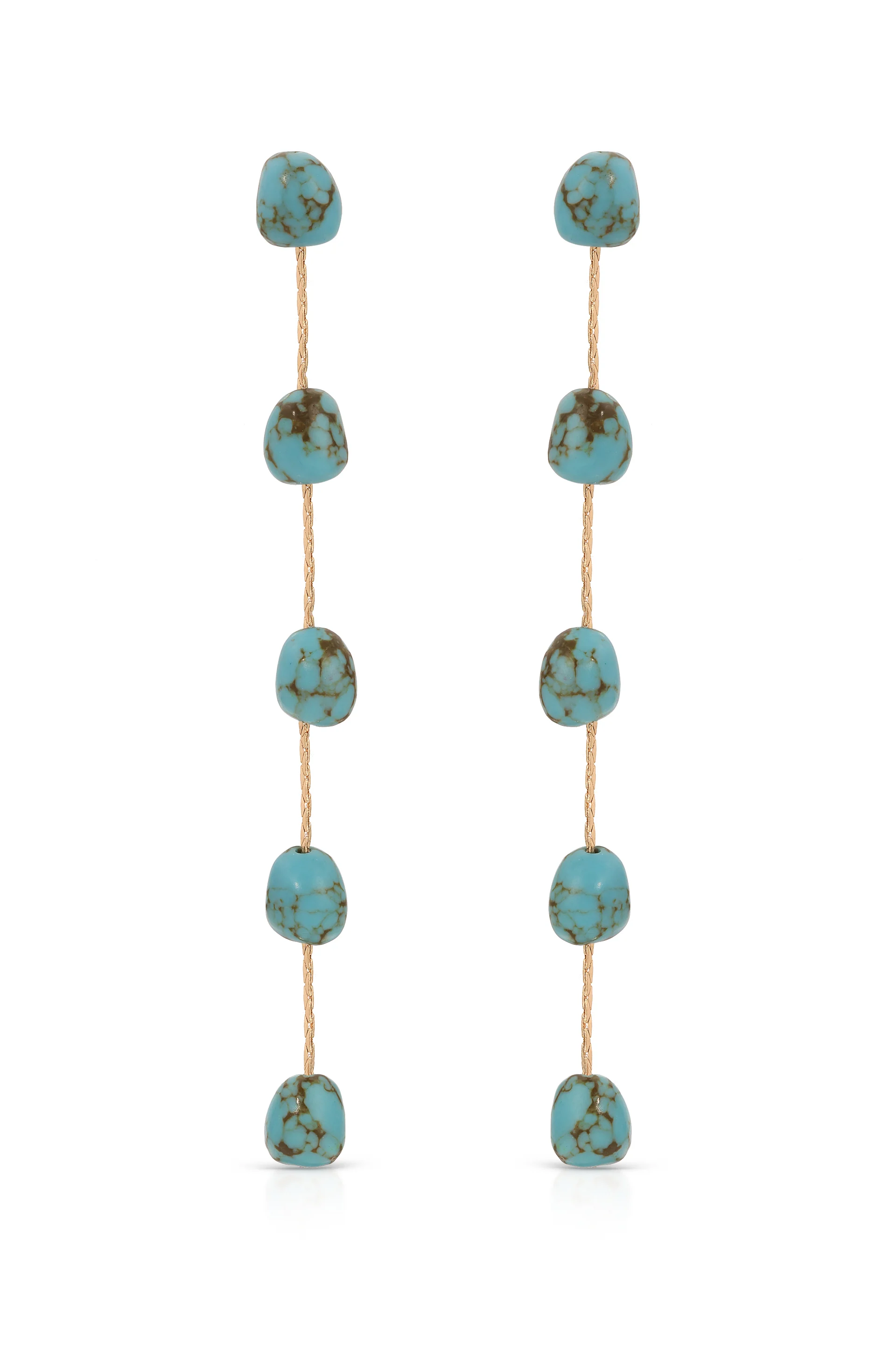 Dripping Turquoise Delicate Drop Earrings