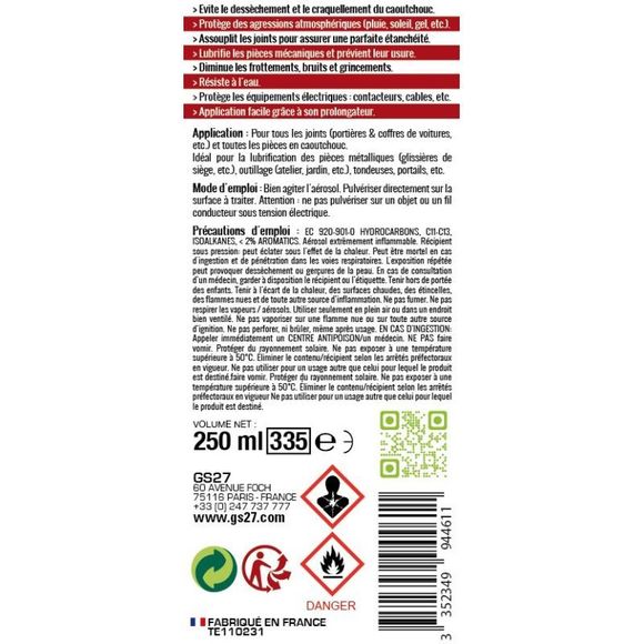 Multi-purpose oil GS27 Silicone - Universal Anti-FrictionRef: gs0110 / te110231