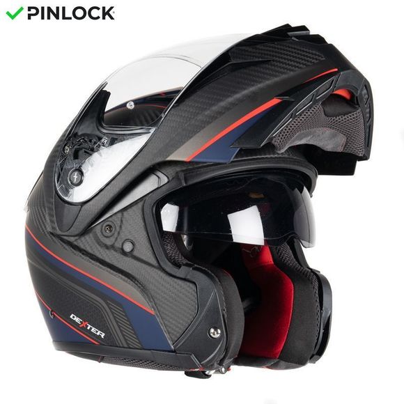 Casque modulable Dexter ADRON CARBON DECAL MATT 22.06 - Carbone / RougeRef : DX0452