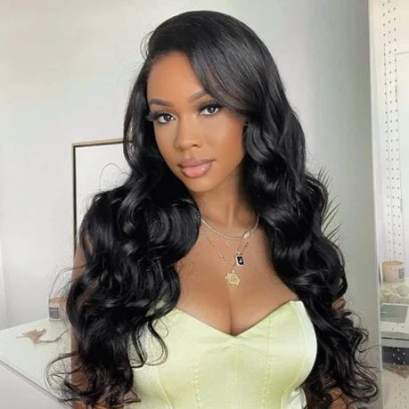 Ophirawig 6x5 Invisible Knots Glueless Body Wave Wig Pre-cut Lace Natural Black Beginner Friendly