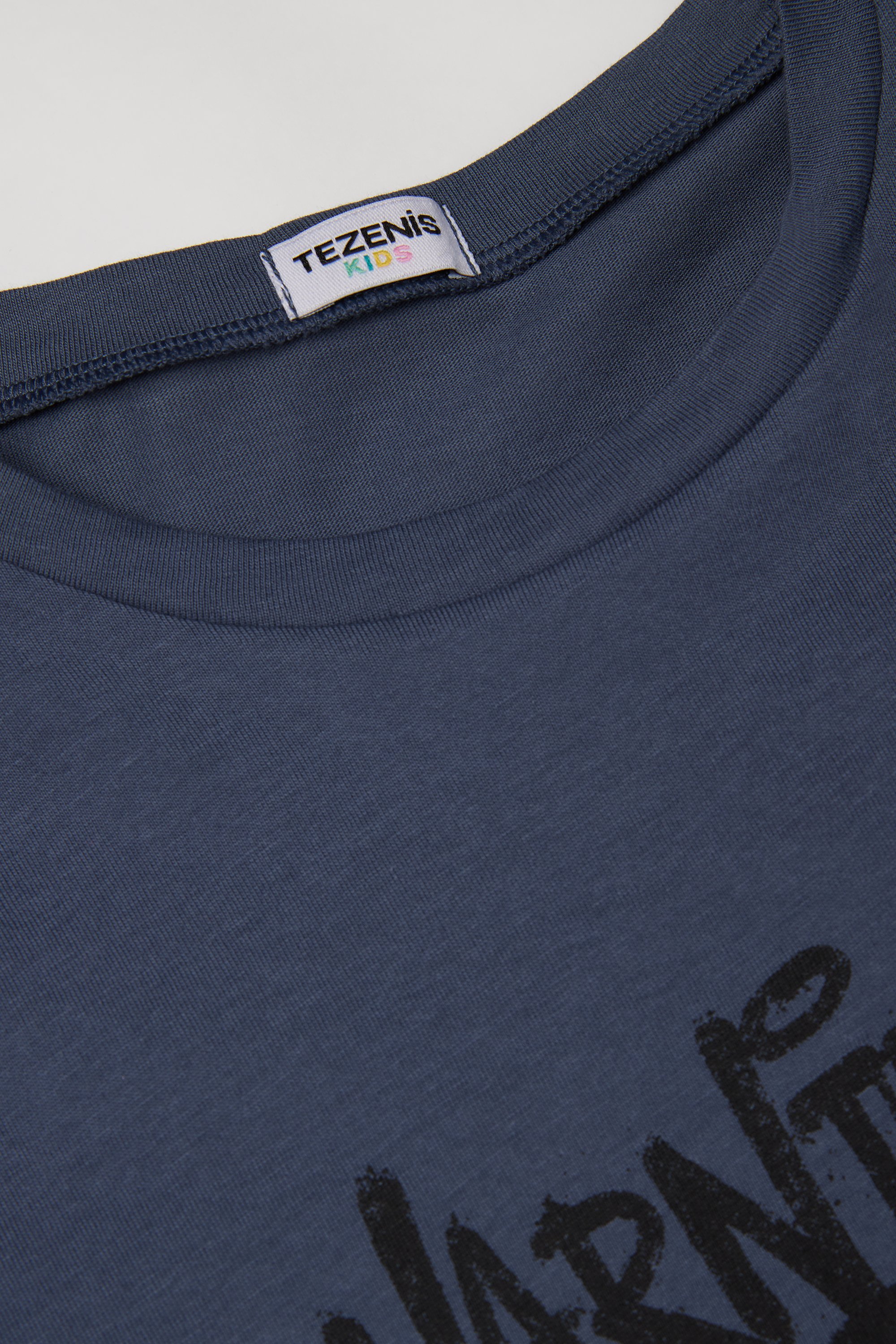 Round-Neck Printed Cotton Top