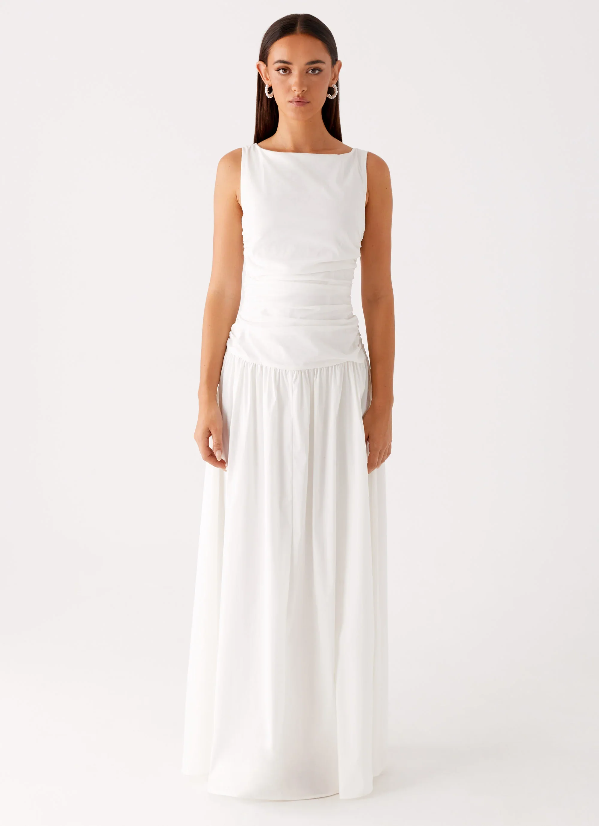 Carmel High Neck Maxi Dress - White