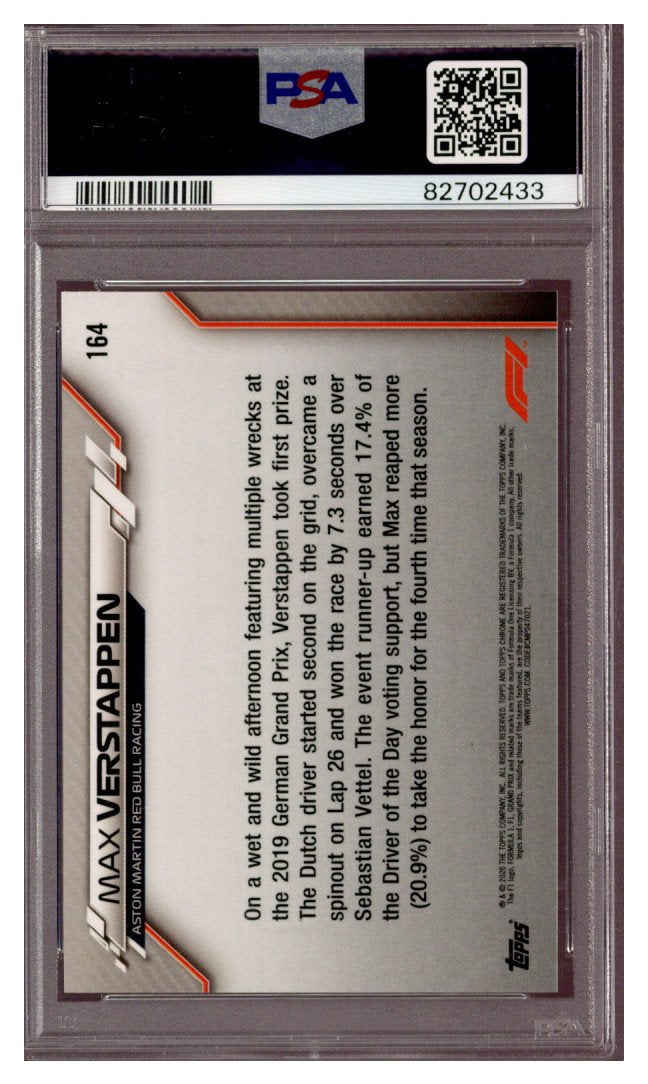2020 Max Verstappen PSA 10 Topps Chrome F1 Sapphire #164