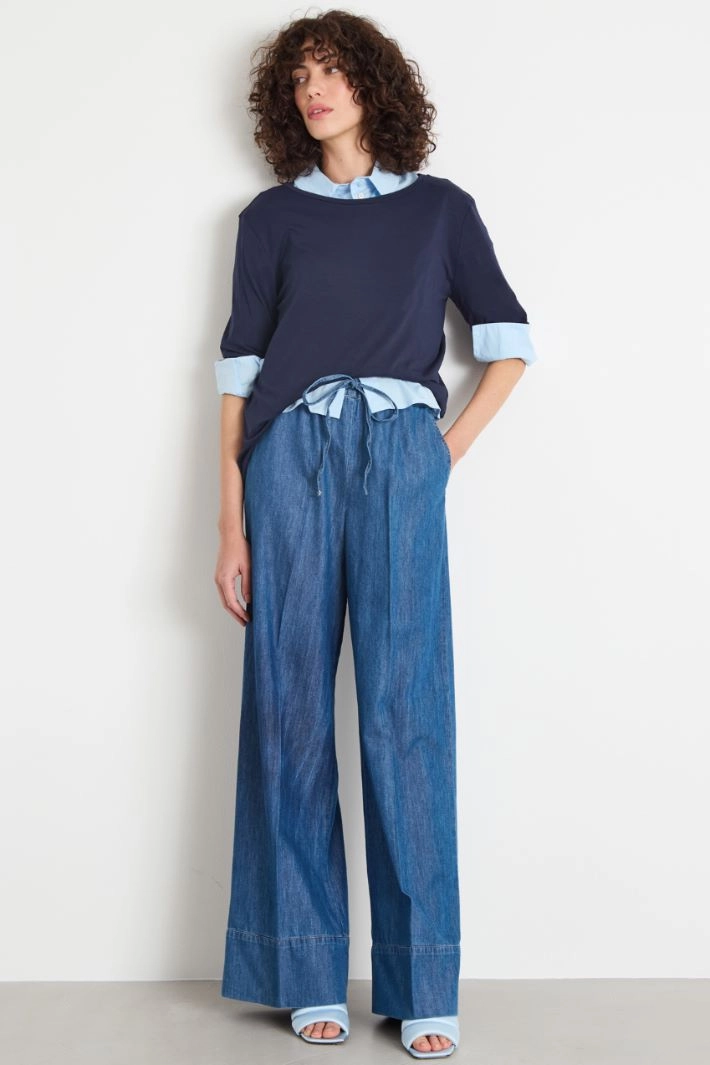 Drawstring jeans - BLUE