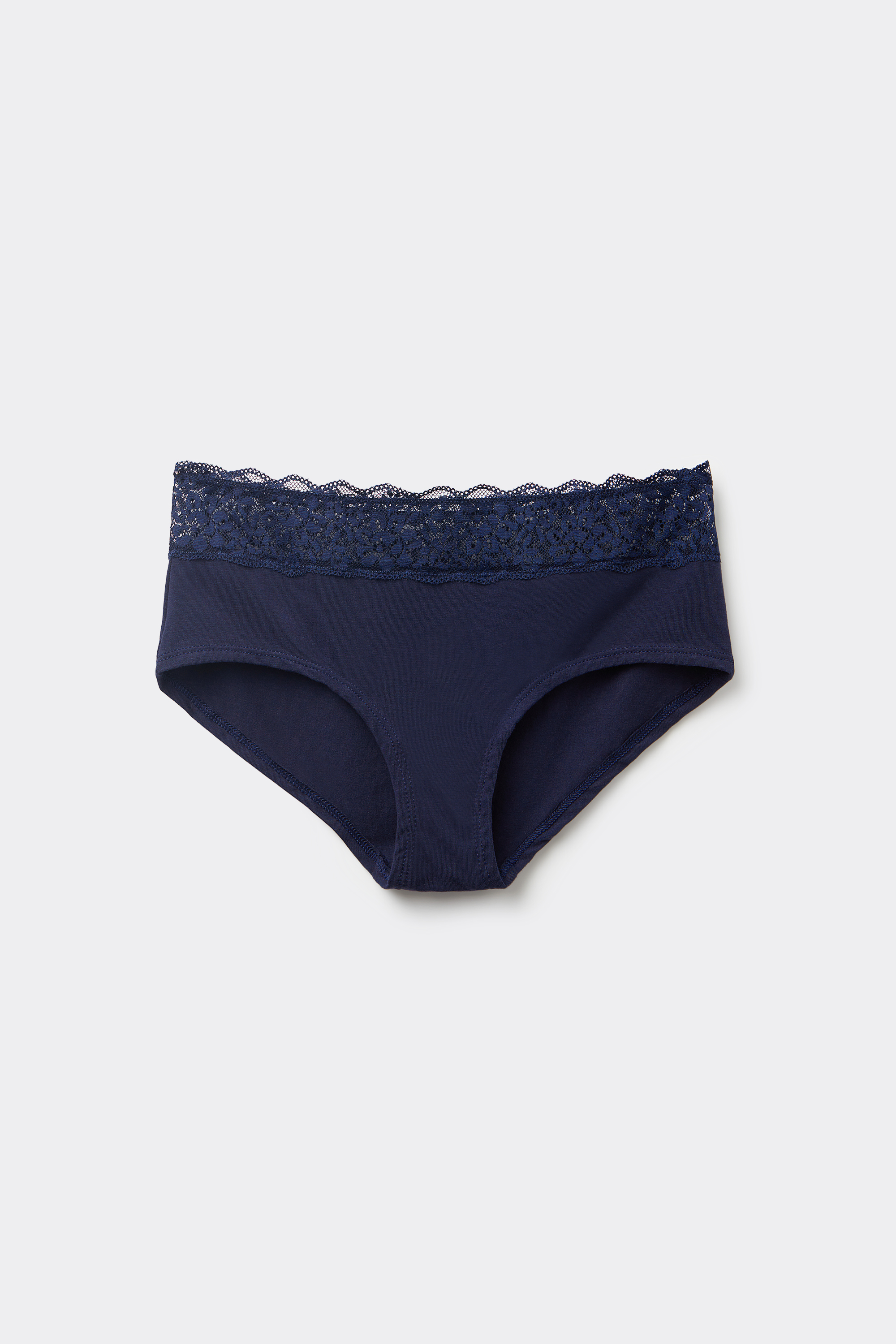 French Knickers in Organic Cotton with Recycled Lace