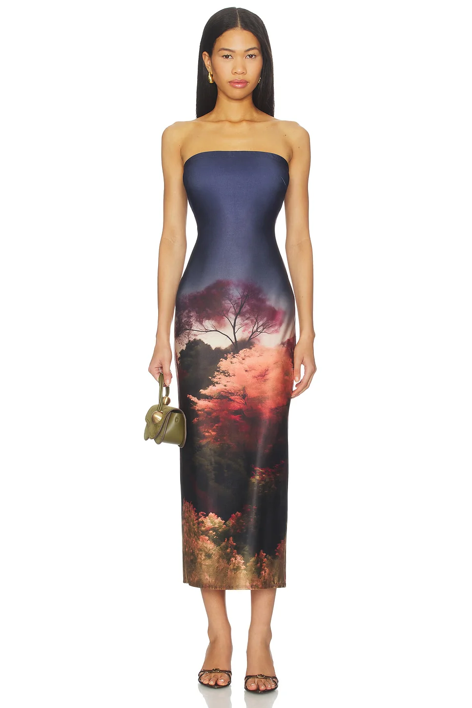 Enigma Strapless Slim Midi Dress