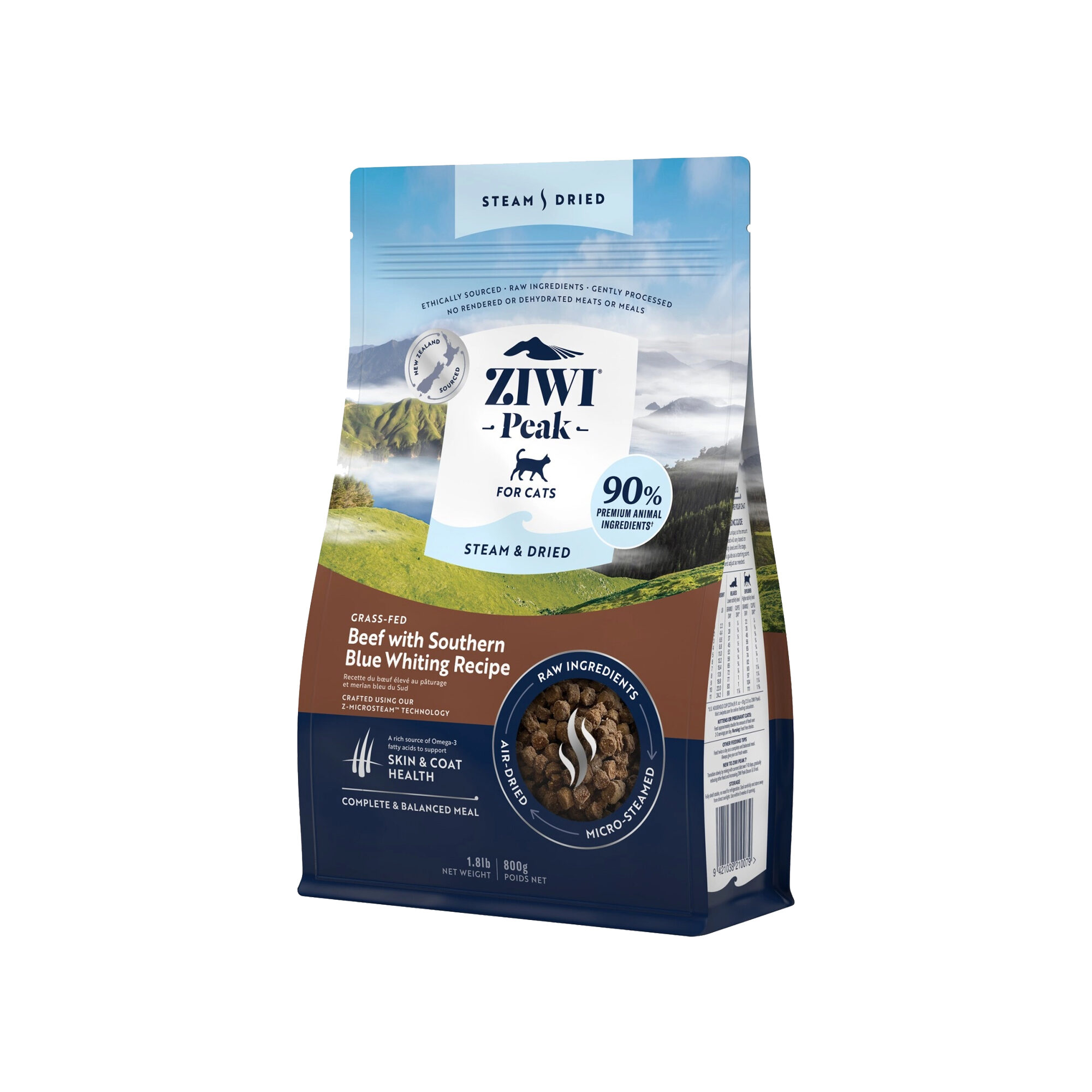 Ziwi Peak Steam & Dried Cat Food - Beef - 800 g