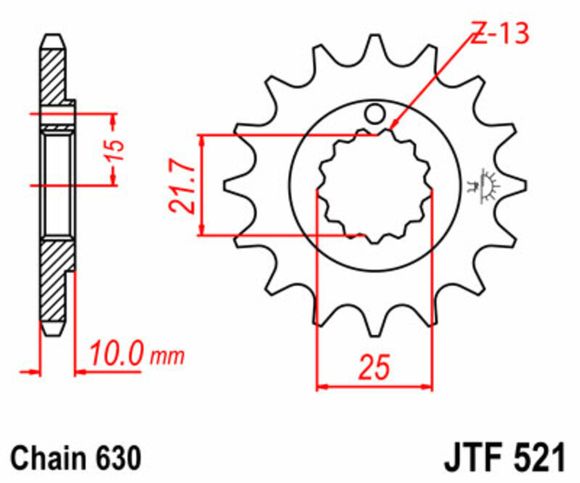 JT. standard steel 521 - 630Ref: Jtc01132A / 1077417001