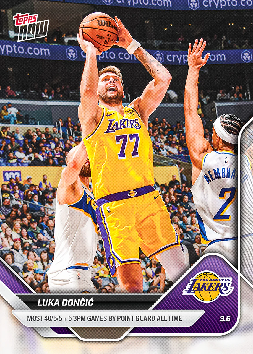 Luka Dončić - 2025-26 NBA Topps NOW® - Card 198 - PR: 1637