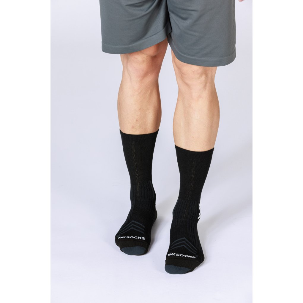X-Socks Run Expert Silk Merino Crew Socks - x black/light grey