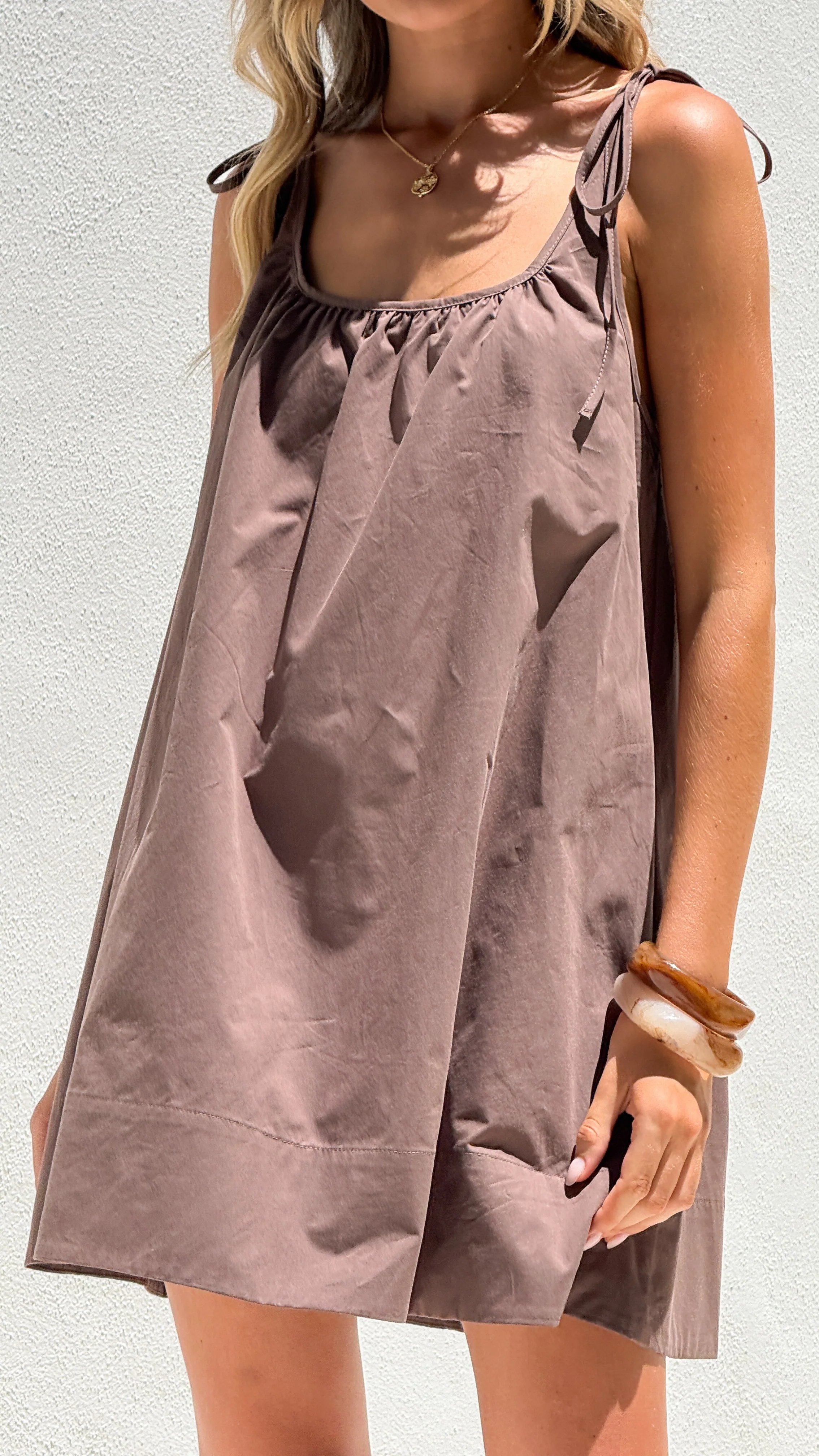 Maylie Mini Dress - Brown