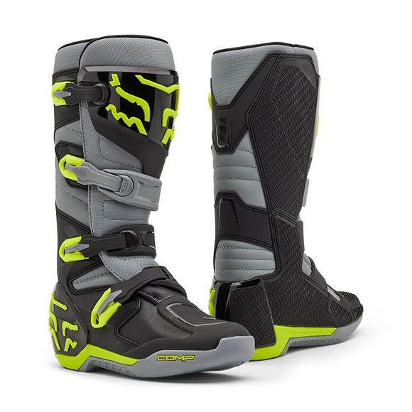 Fox COMP 2025 cross Boots - Gray / YellowRef : FX5116