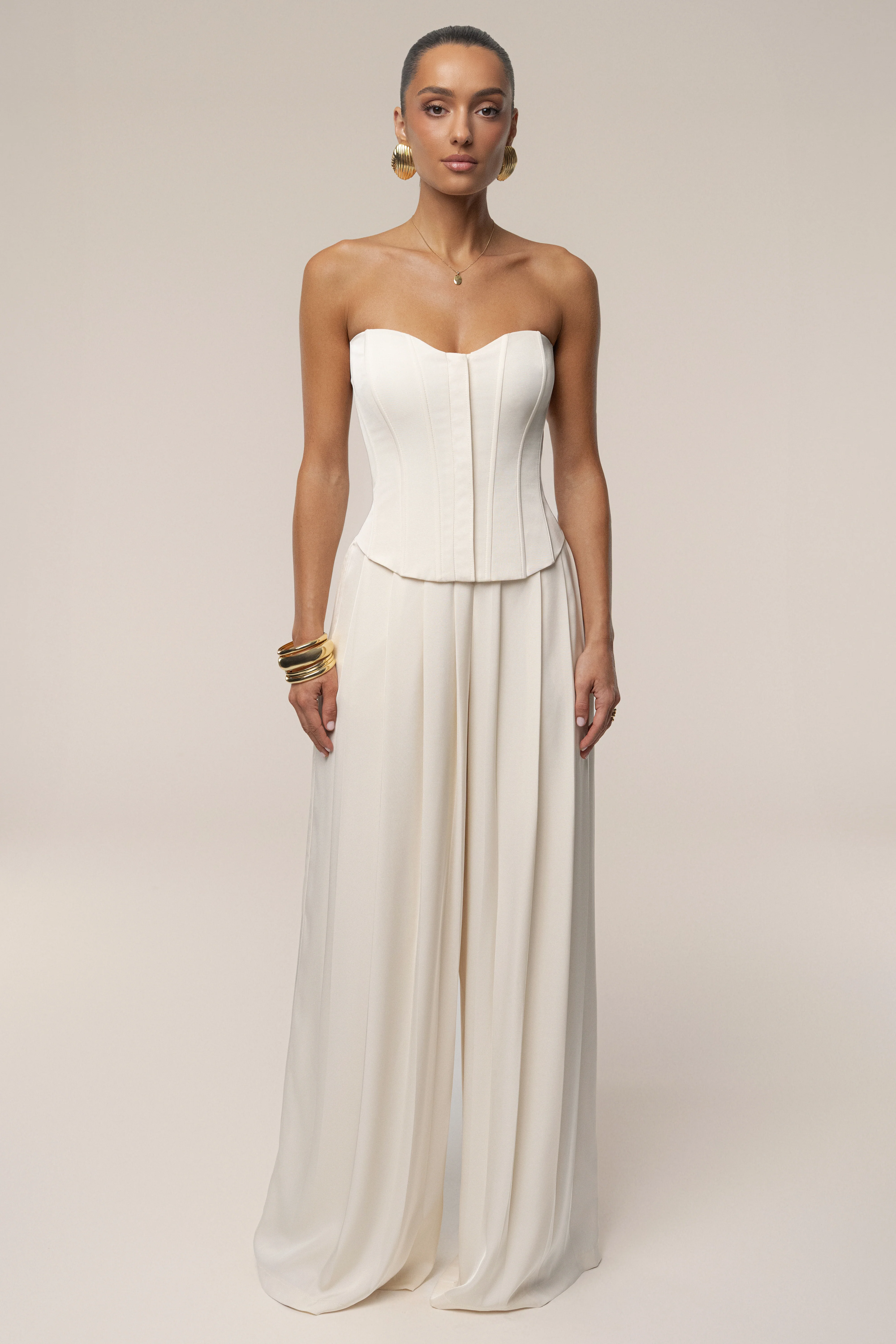 Buttercream Viv Satin Bustier Top