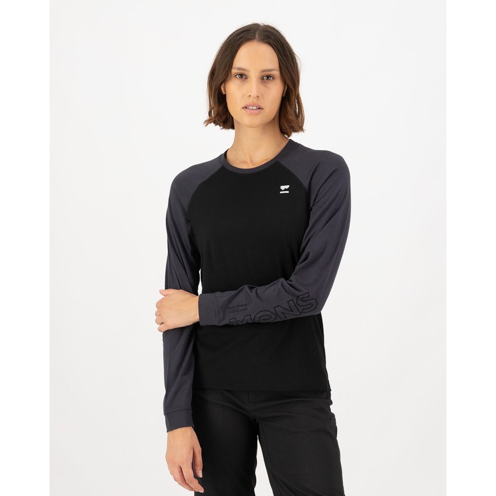 Mons Royale Tarn Merino Longsleeve Shirt Women - black / 9 iron