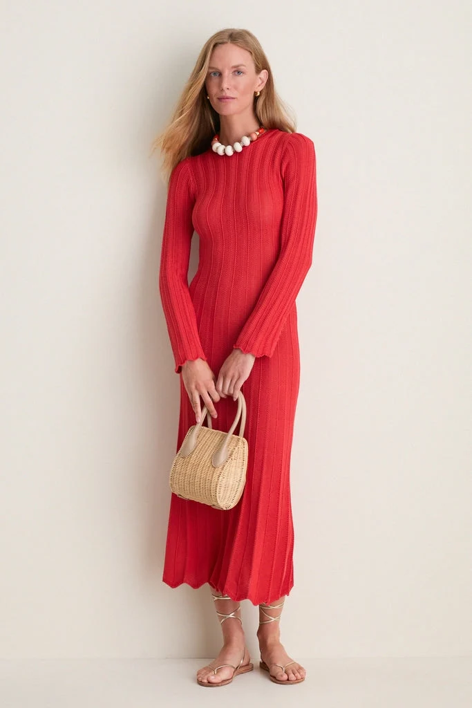 Red Knit Solange Dress