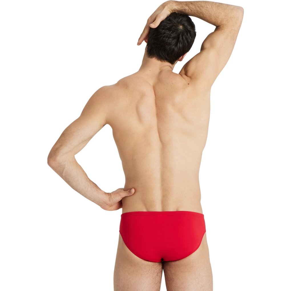 arena Performance Solid Team Swim Briefs Men - Red-White