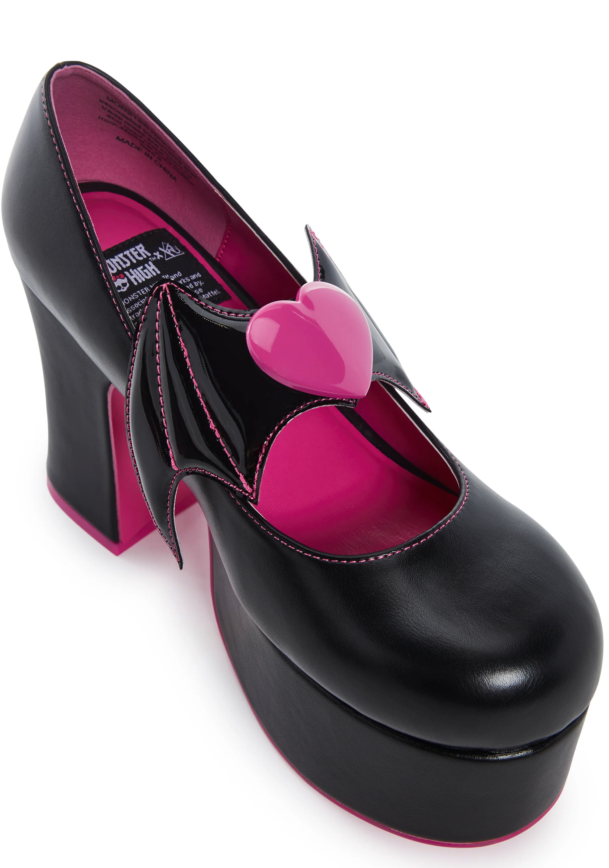 X Monster High Deelite Draculaura Platform Mary Janes - Black/Pink