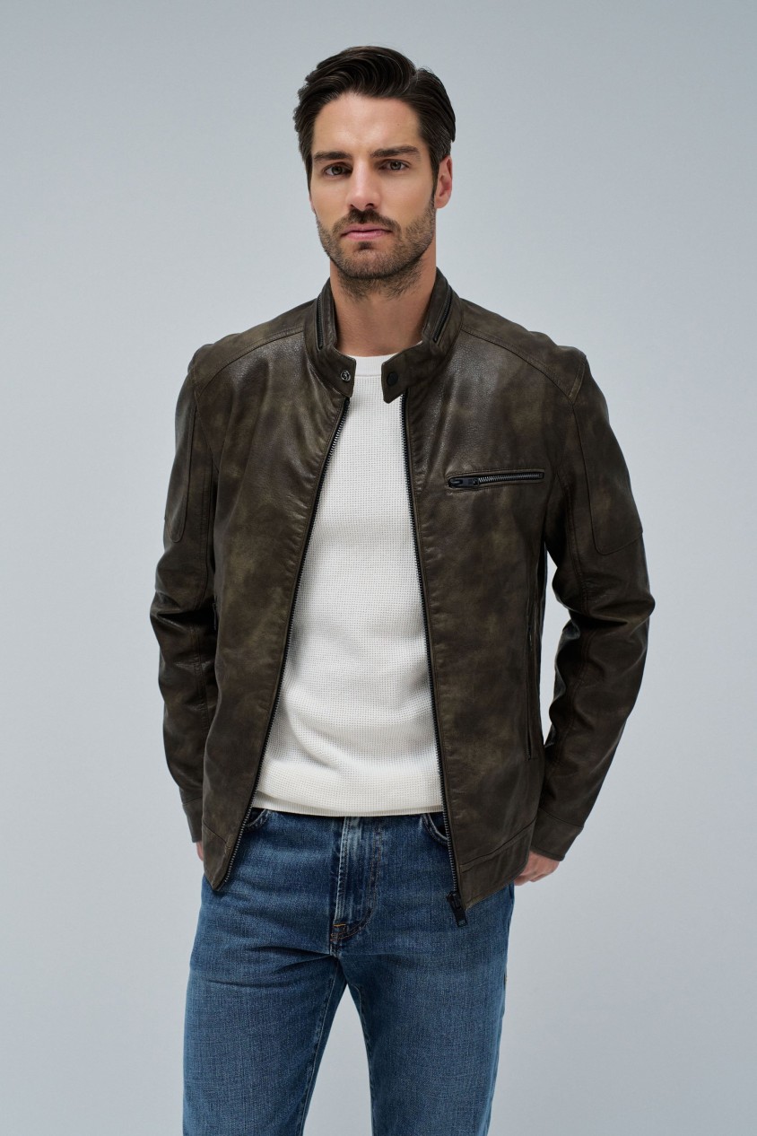 BIKER JACKET LEATHER EFFECT