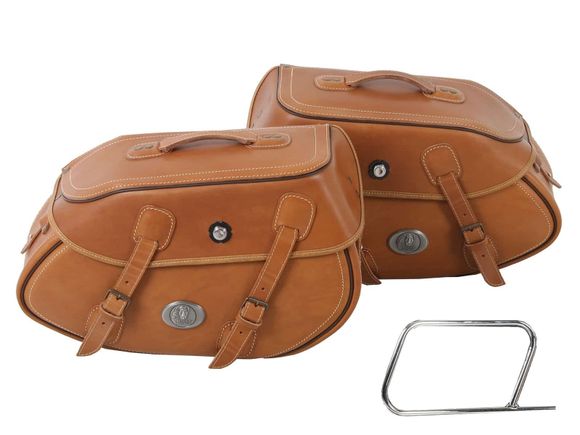 Hepco & Becker Buffalo saddlebags for tubular support - sand brown UniversalRef: Hbe05503A / 620200 00 08