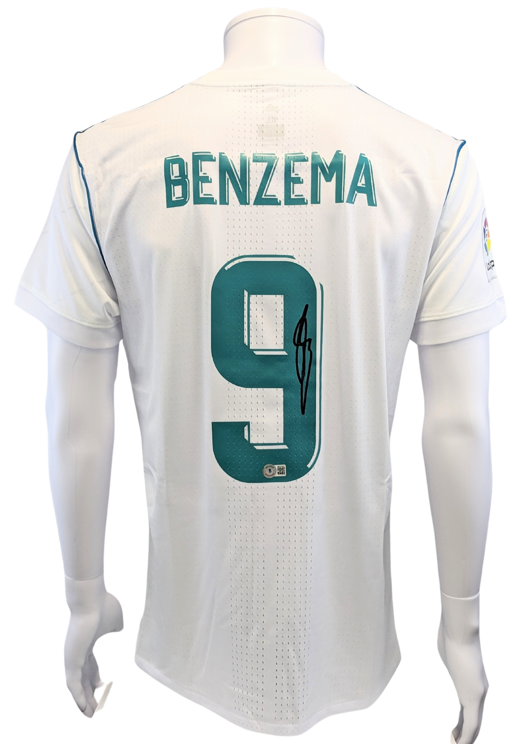 Karim Benzema #9 Autographed Adidas Real Madrid White & Green Jersey