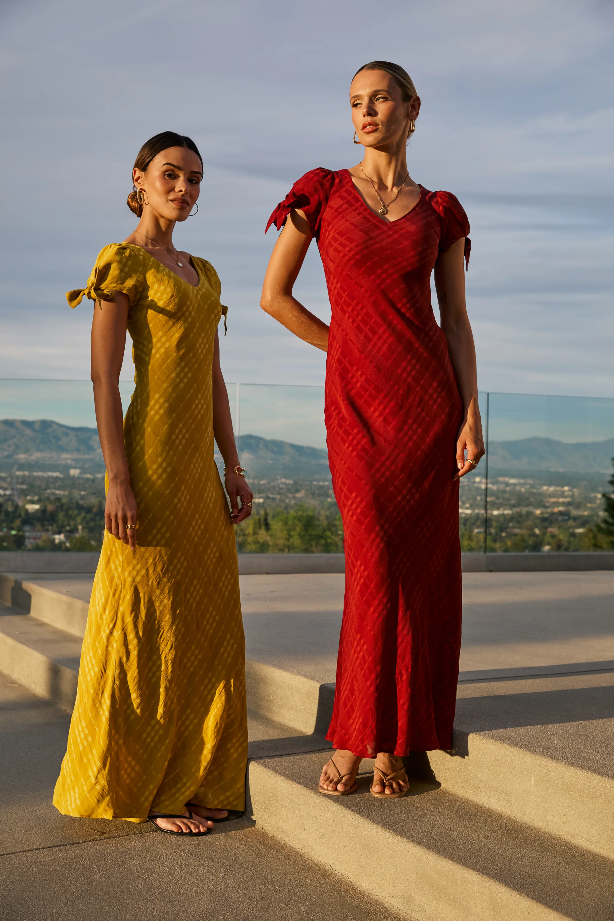 Kimmie Maxi Dress in Red-Brown