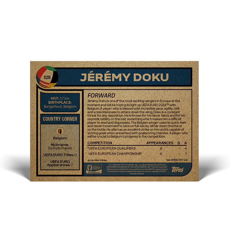 Road to UEFA EURO 2024 Living Set Card 28 - Jérémy Doku