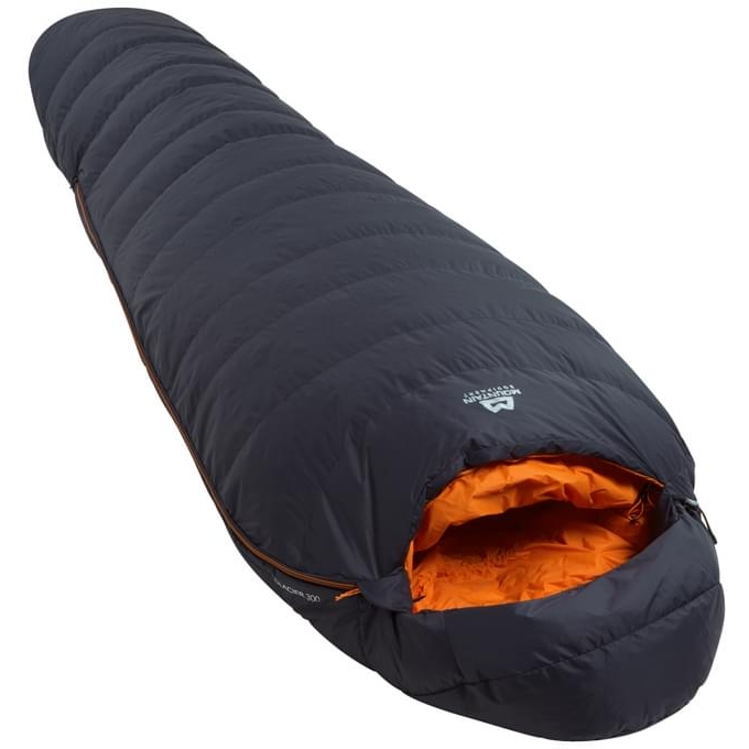 Mountain Equipment Glacier 300 Long Sleeping Bag ME-007340 - zip left - obsidian
