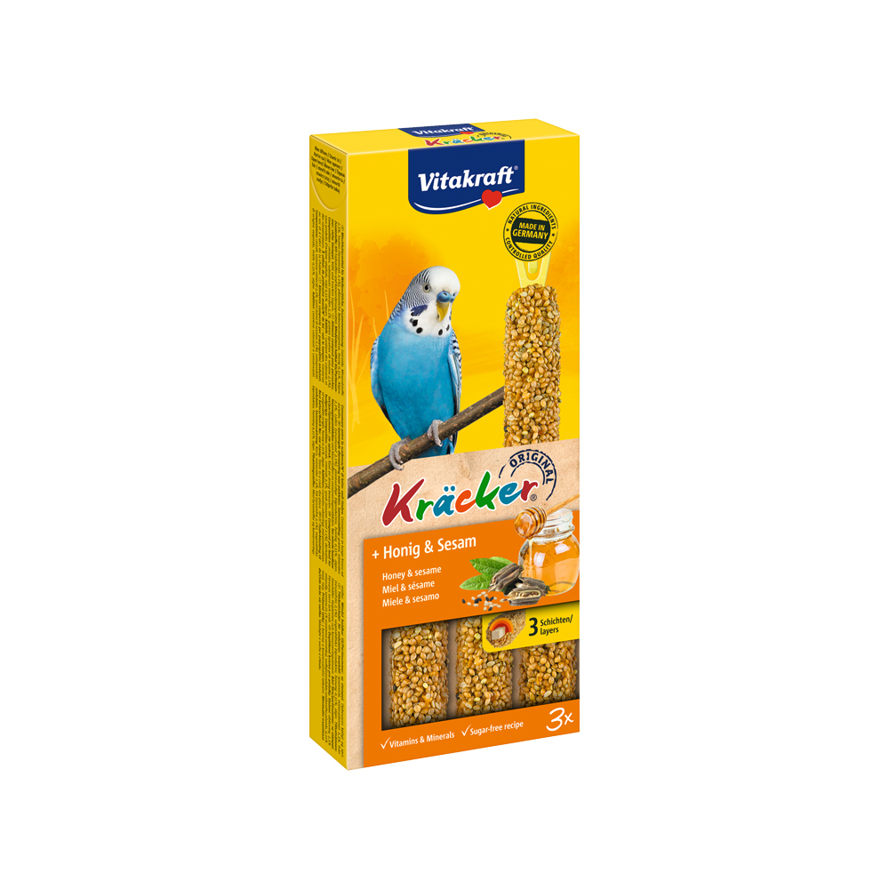 Vitakraft Parakeet Cracker Honey & Sesame - 3 sticks