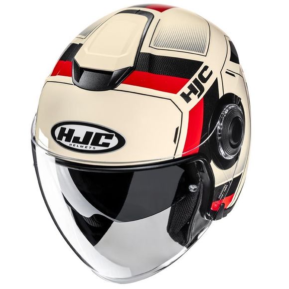 HJC I40N jet helmet - VELU - Beige / RedRef: HJ1322
