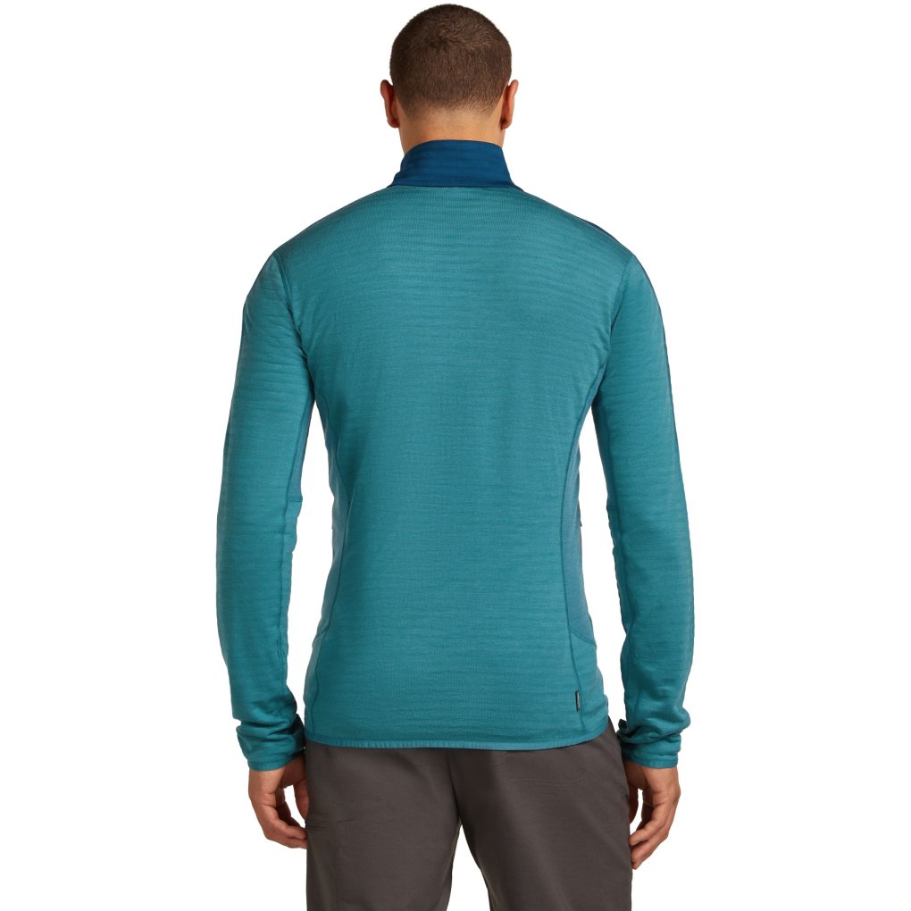 Icebreaker Merino 300 RealFleece™ Descender Longsleeve Zip Men - Topaz/Atlantis