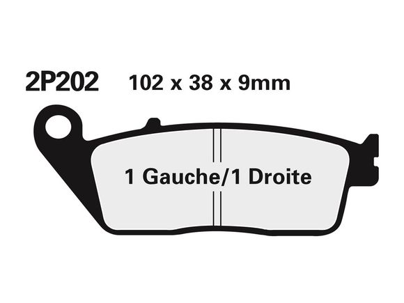 Nissin semi-metallic road brake pads - 2P-202NSRef: NI00002A / 1036621