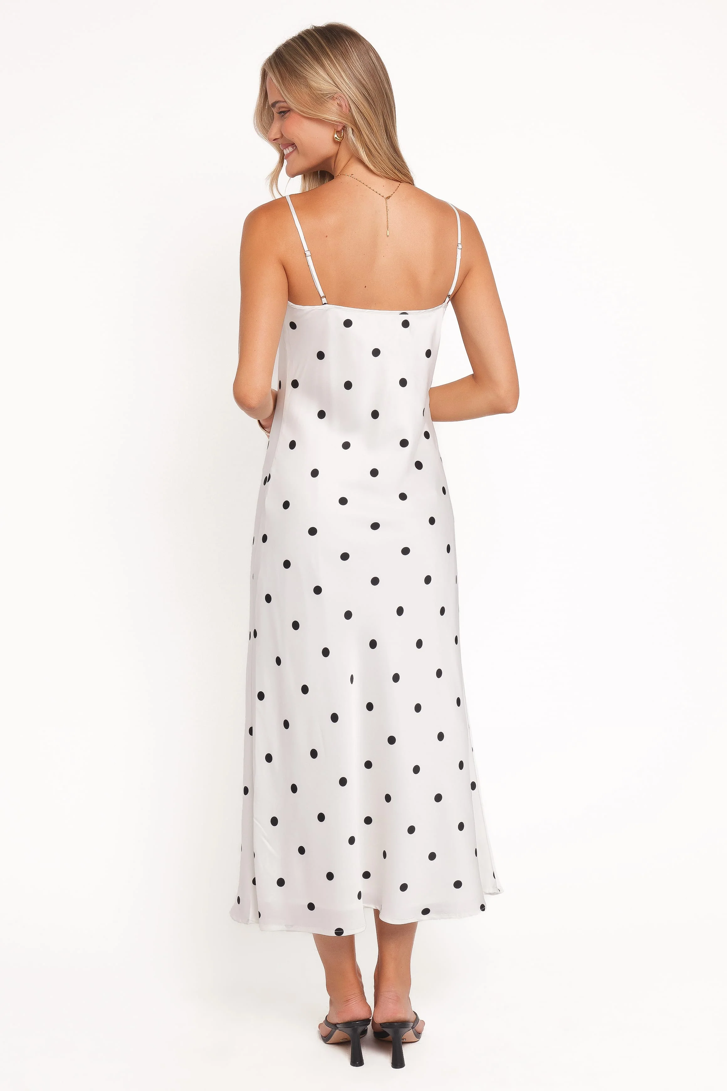 Jamila Midi Dress - White Polka Dot